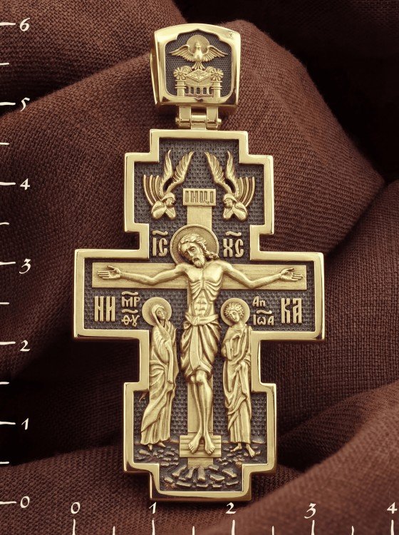 Крест из лимонного золота